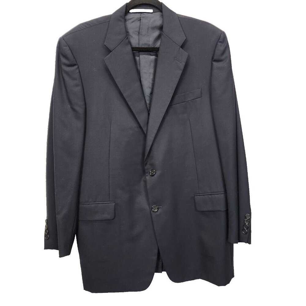 HICKEY FREEMAN MADISON‎ Loro Piana Super 130's Wool Navy Suit Jacket Blazer 43 R
